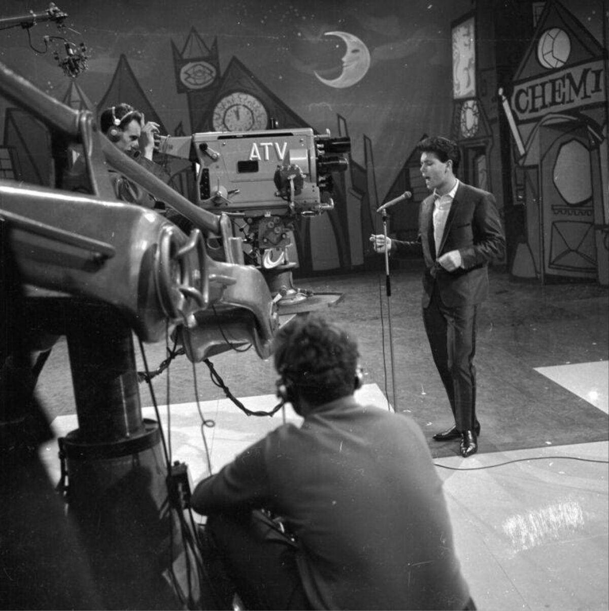 Singer Performing on ATV Television Set