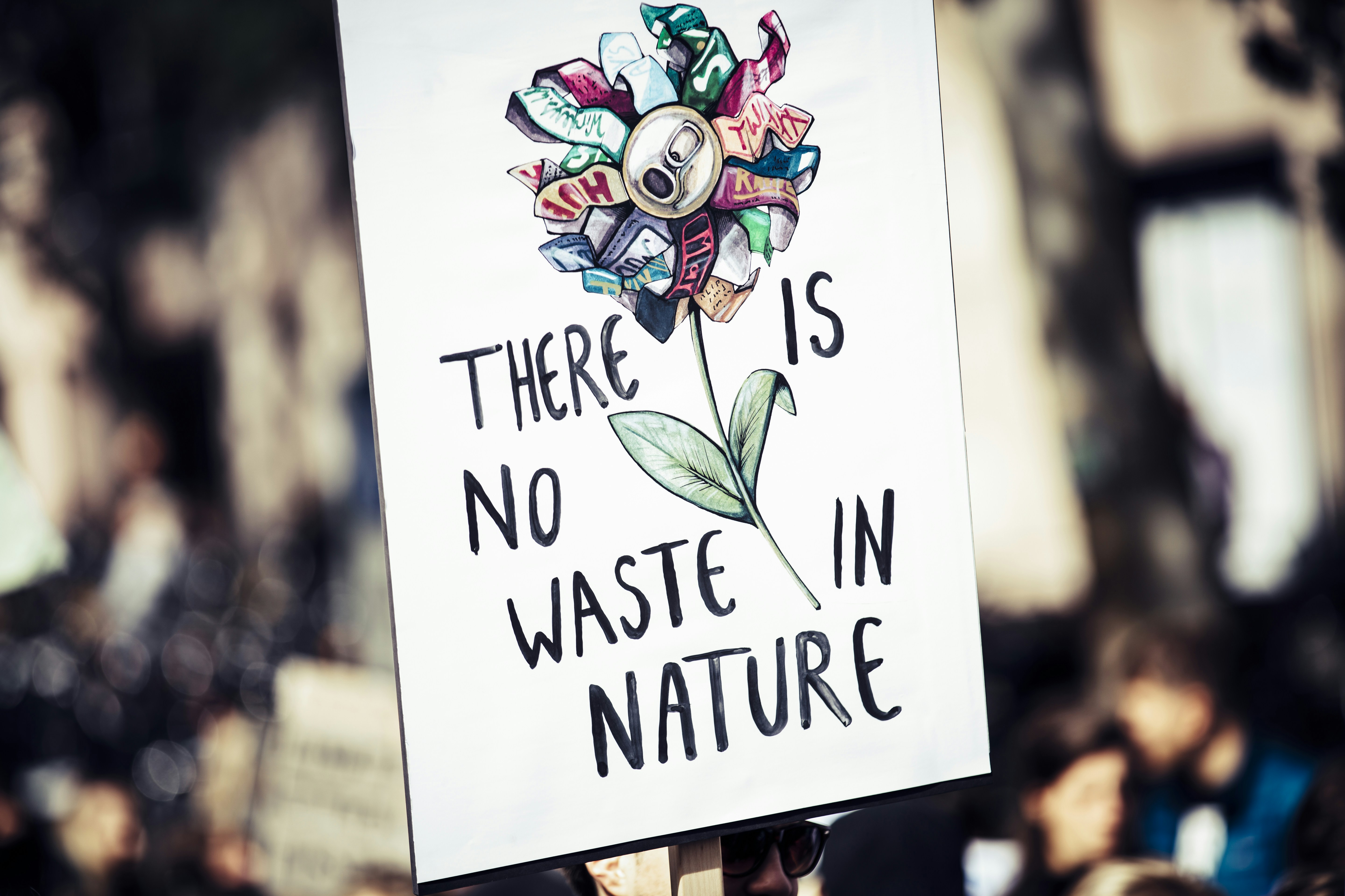 Environmental Protest Sign Against Waste