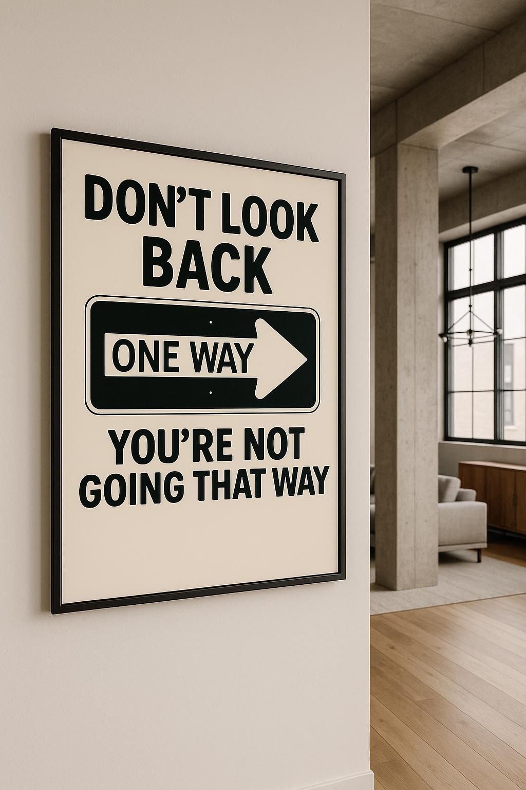 Don't Look Back Motivational Wall Art