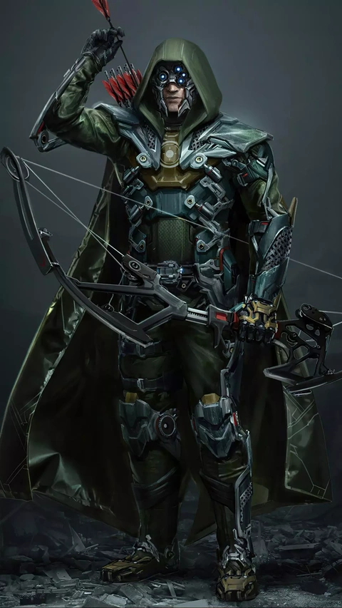 Futuristic Cybernetic Armored Archer