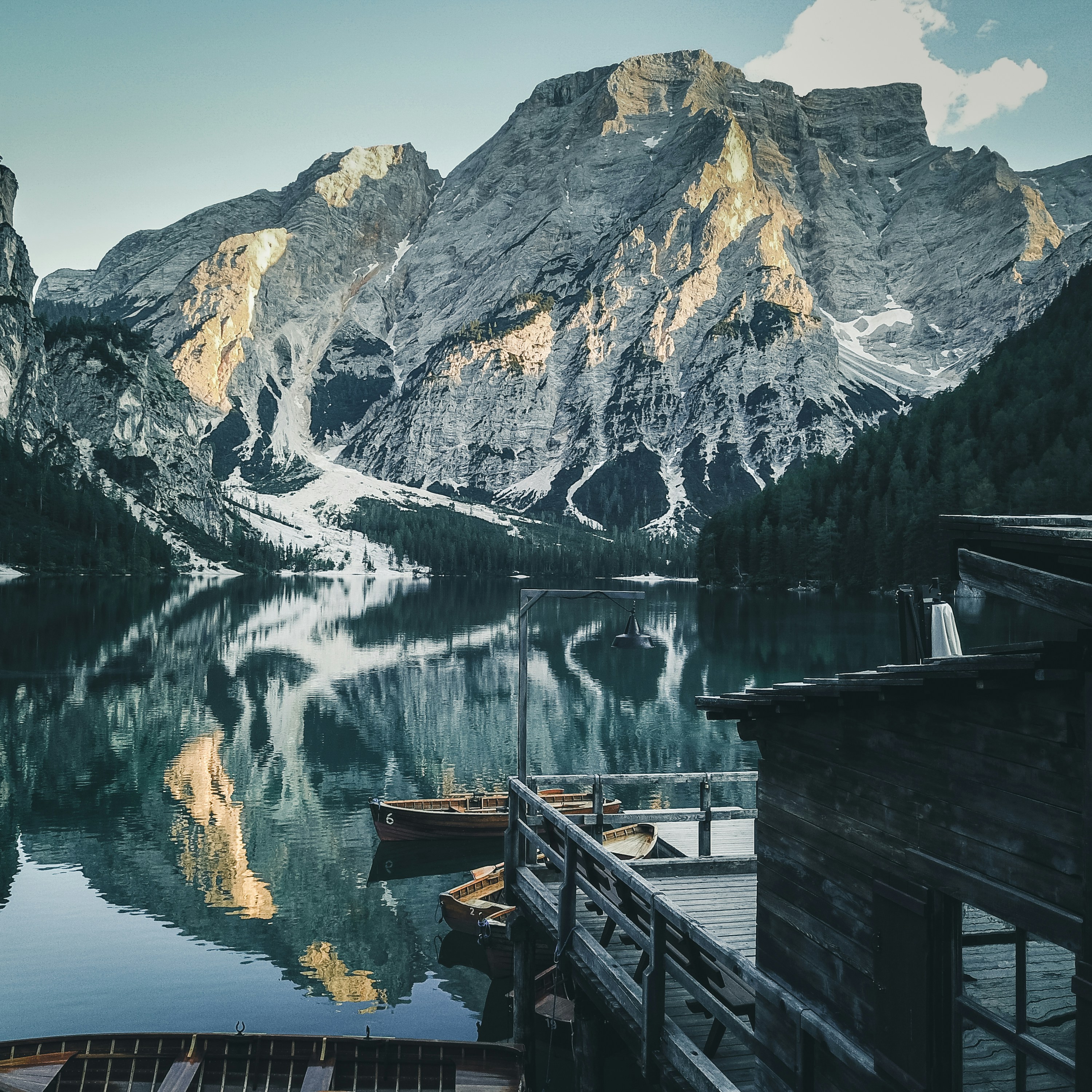 Mountain Lake Wooden Dock