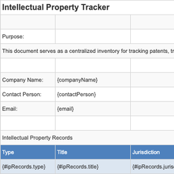 Intellectual Property Tracker