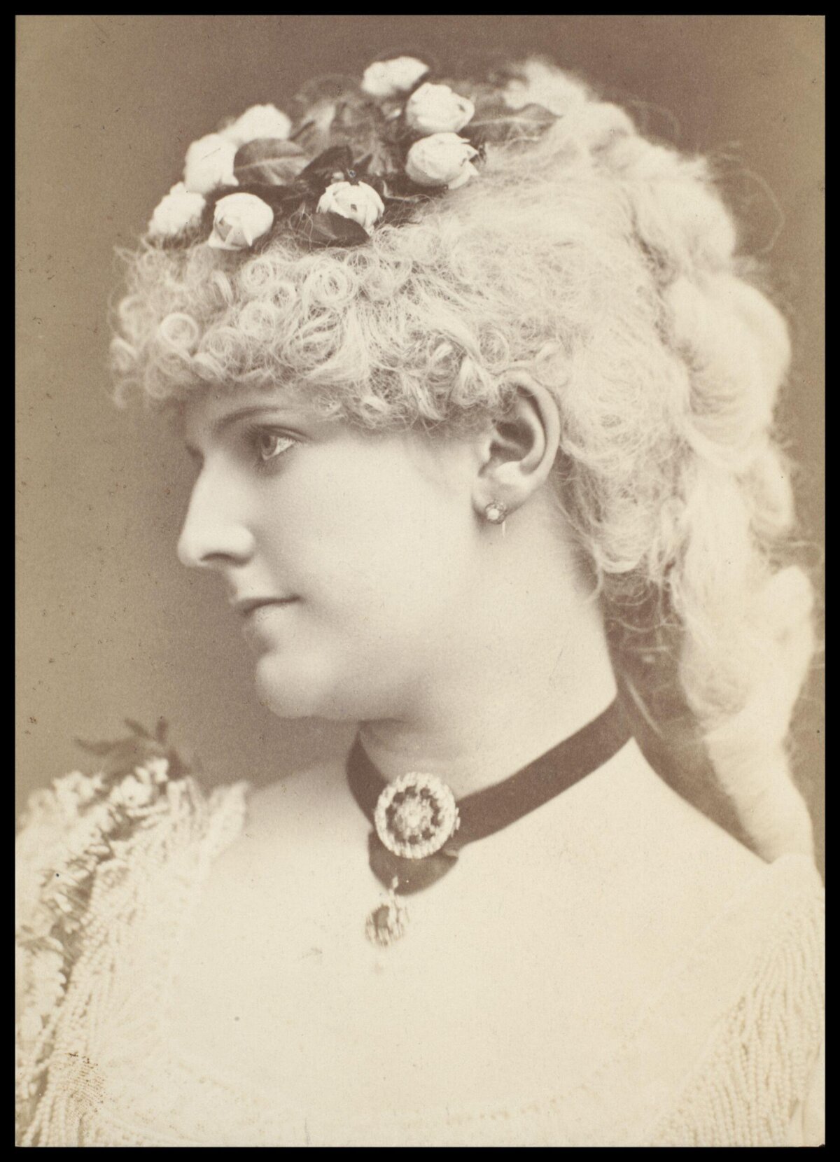 Vintage Profile Portrait of Victorian Woman