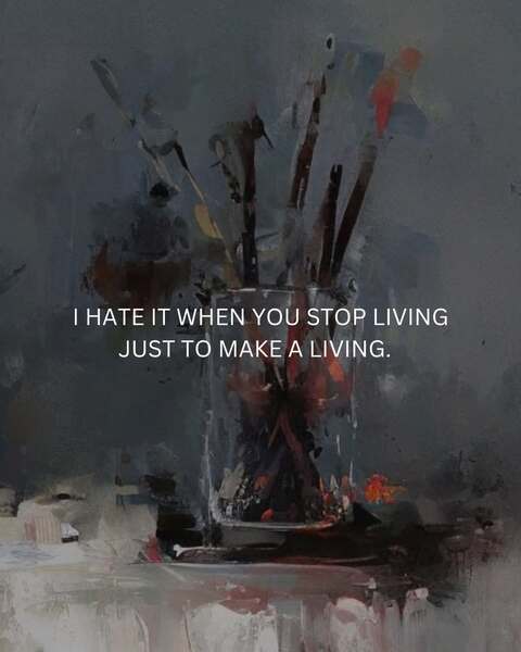 Paintbrush Still Life With Inspirational Quote