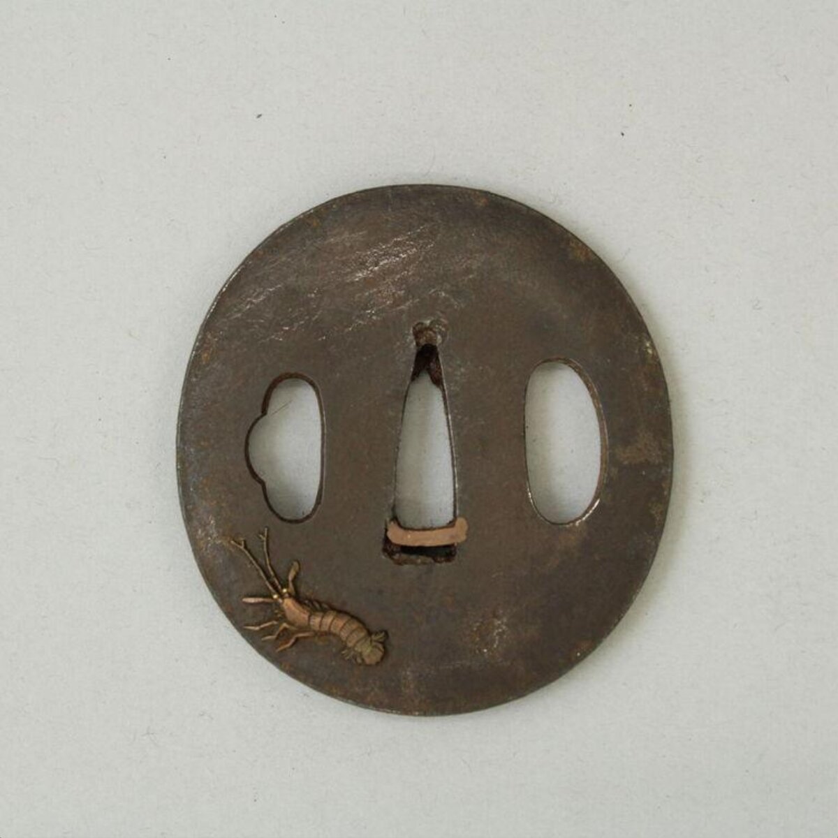 Iron Sword Guard with Shrimp Inlay