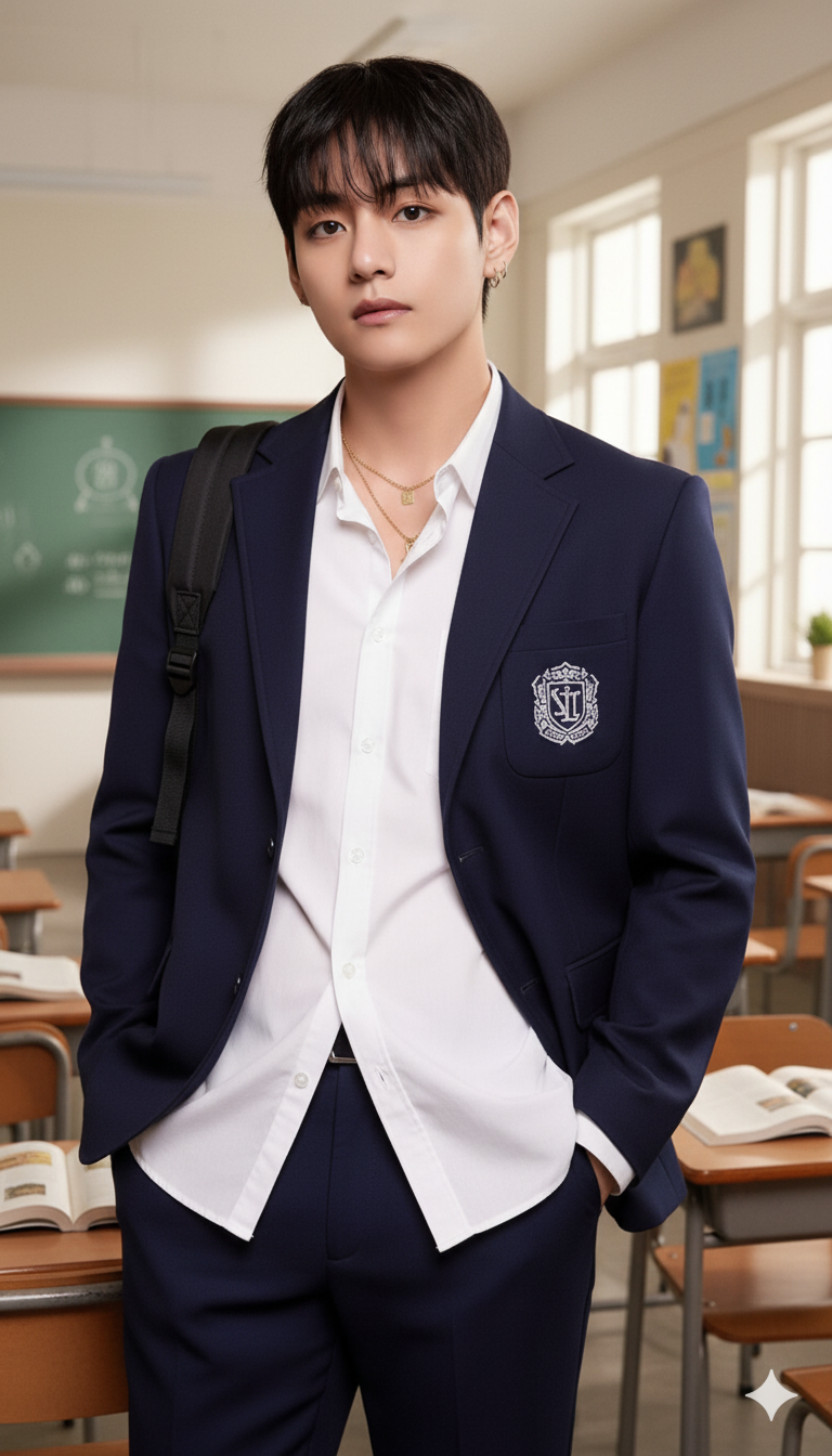 Student in Uniform in Classroom