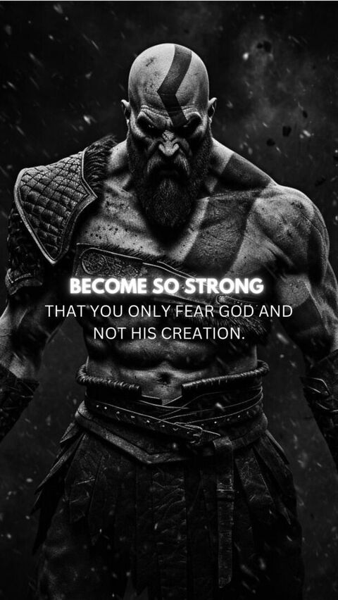Kratos Art With Motivational Quote