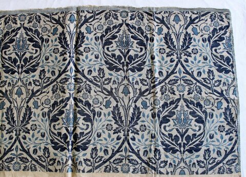 Blue Floral Patterned Textile