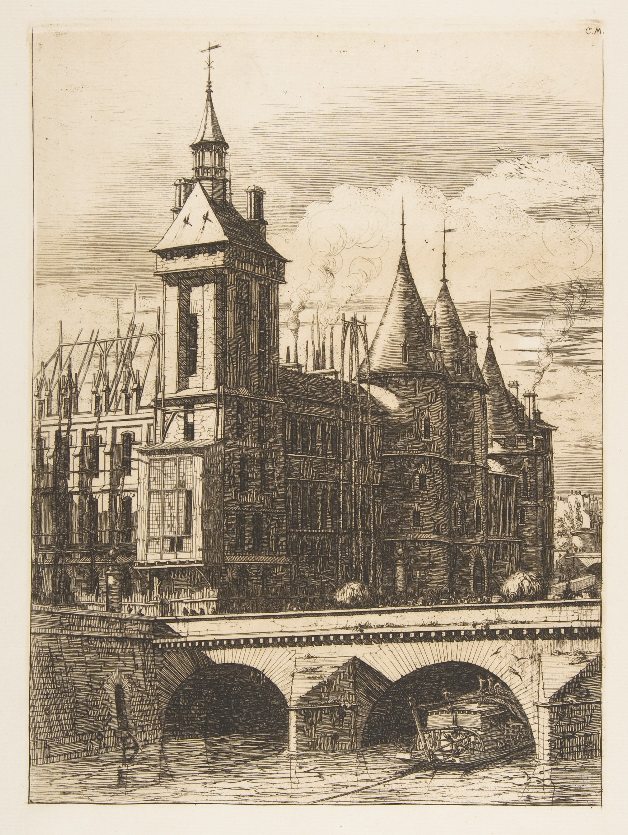 Historic Riverside Architecture Etching