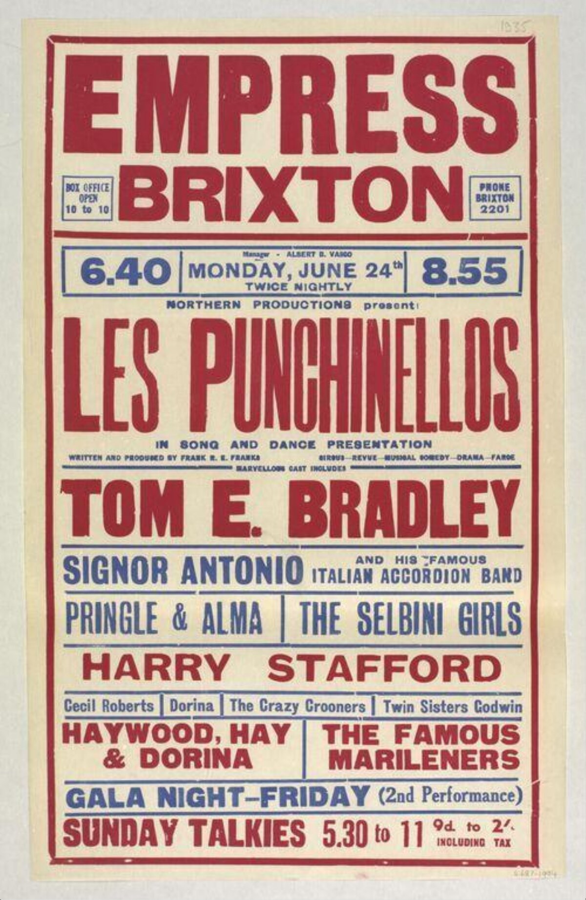 Vintage Les Punchinellos Performance Poster