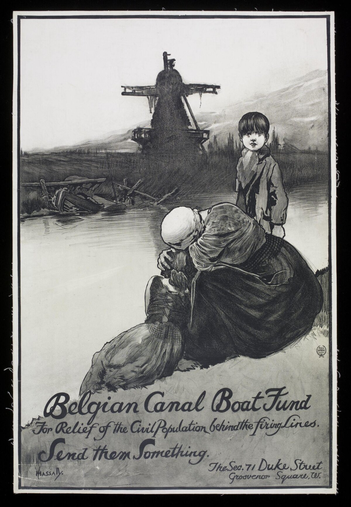 Belgian Canal Boat Fund Relief Poster
