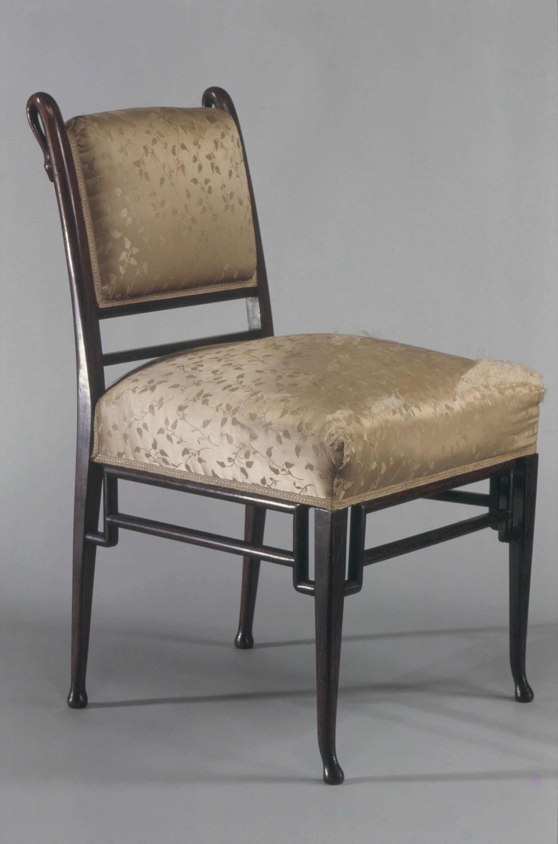 Vintage Upholstered Wooden Side Chair