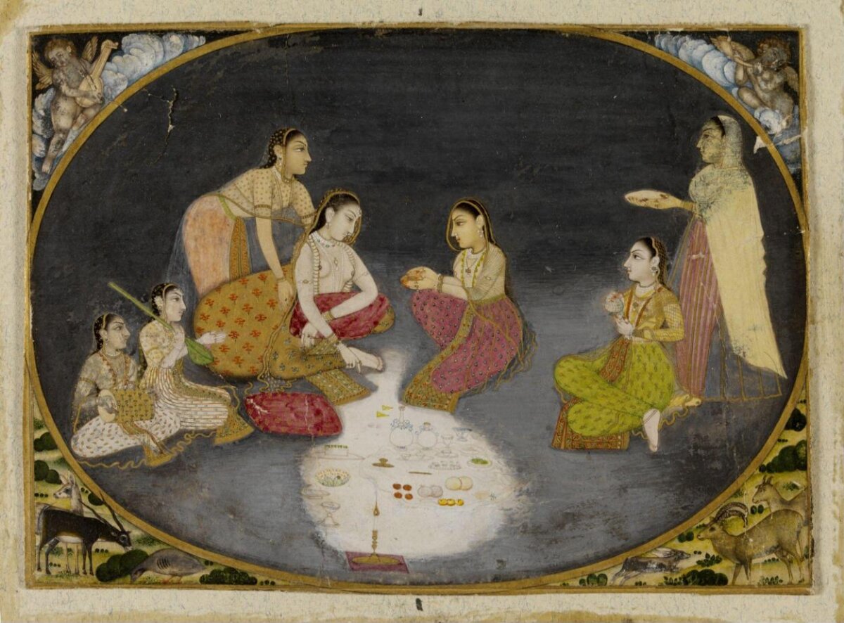 Indian Miniature Painting of Ladies Picnic