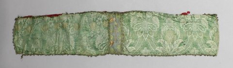 Antique Green Patterned Textile Strip