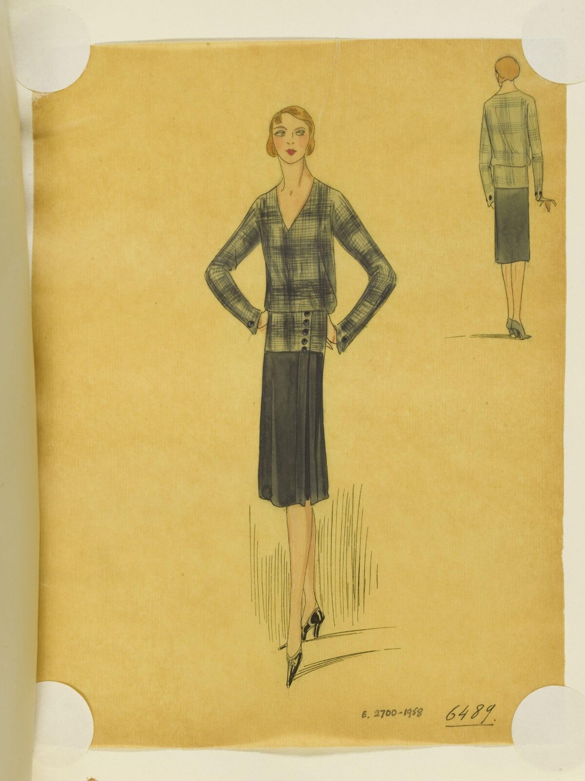 1920s Women's Outfit Fashion Sketch