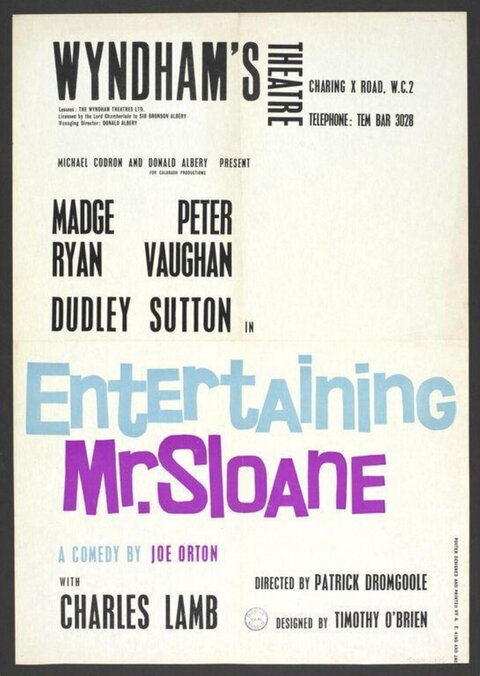 Vintage Theatre Poster for Entertaining Mr Sloane
