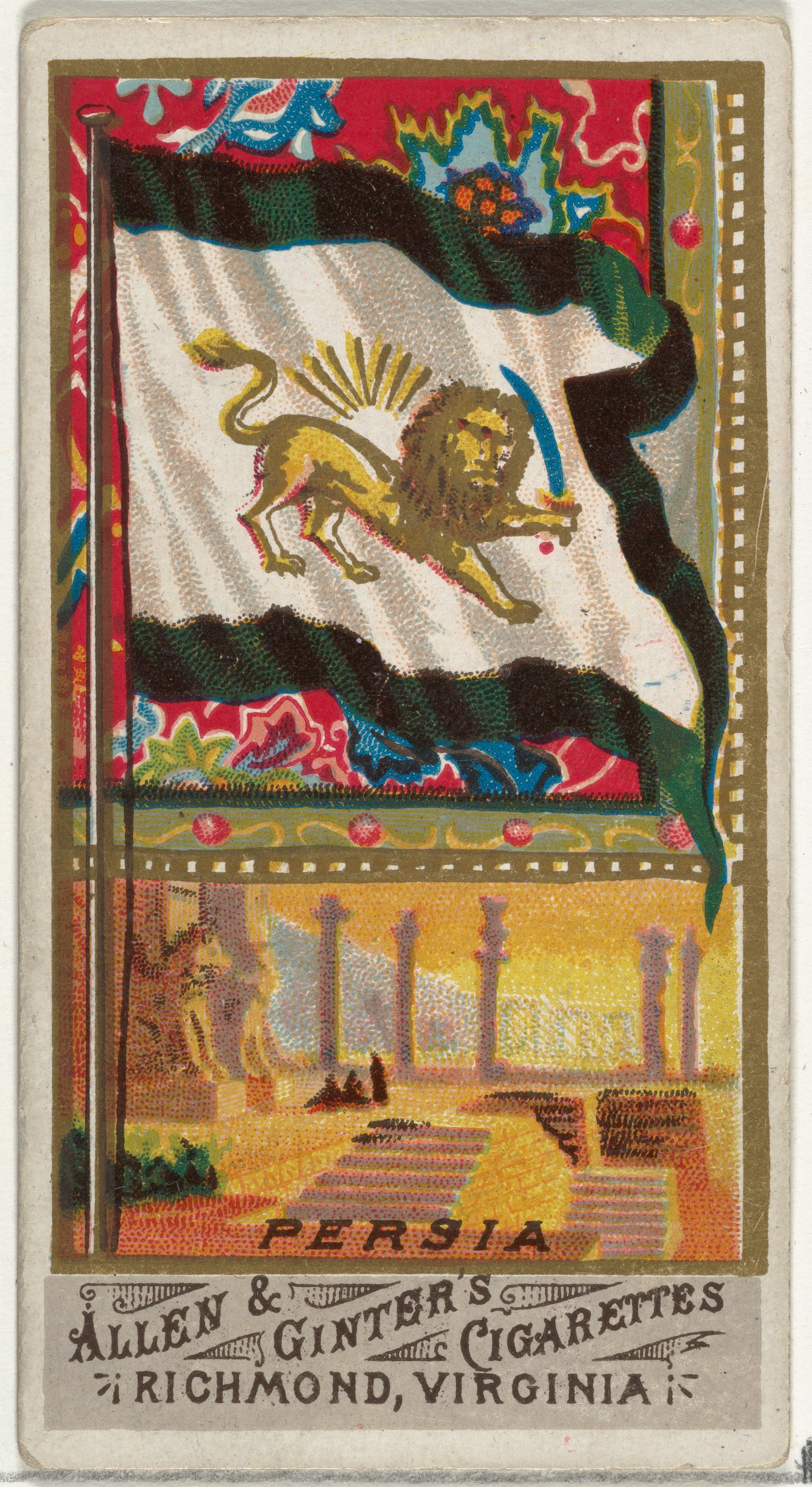 Vintage Persia Flag Cigarette Card — Flags
