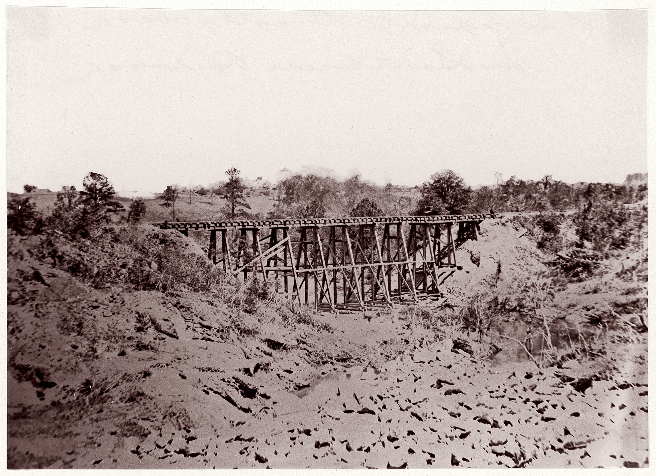 Vintage Wooden Railway Trestle Bridge