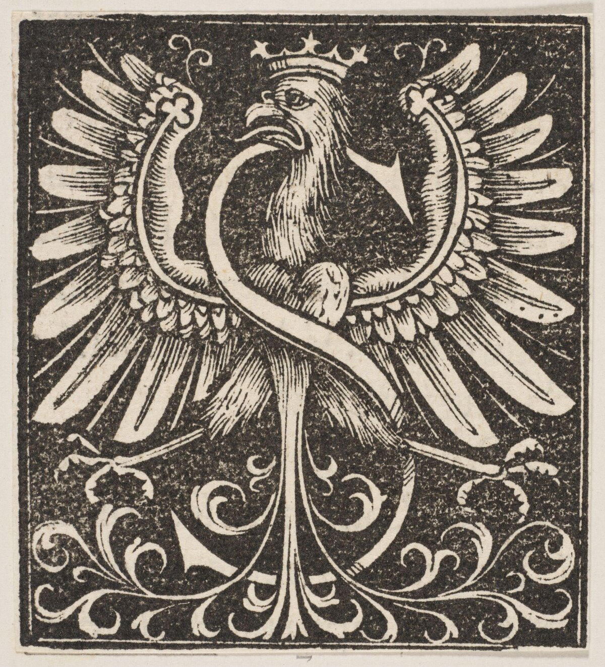 Crowned Eagle Woodcut Monogram
