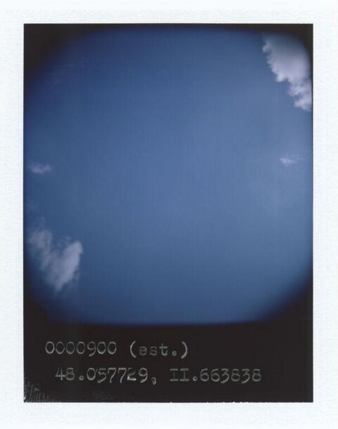 Blue Sky Polaroid with Coordinates