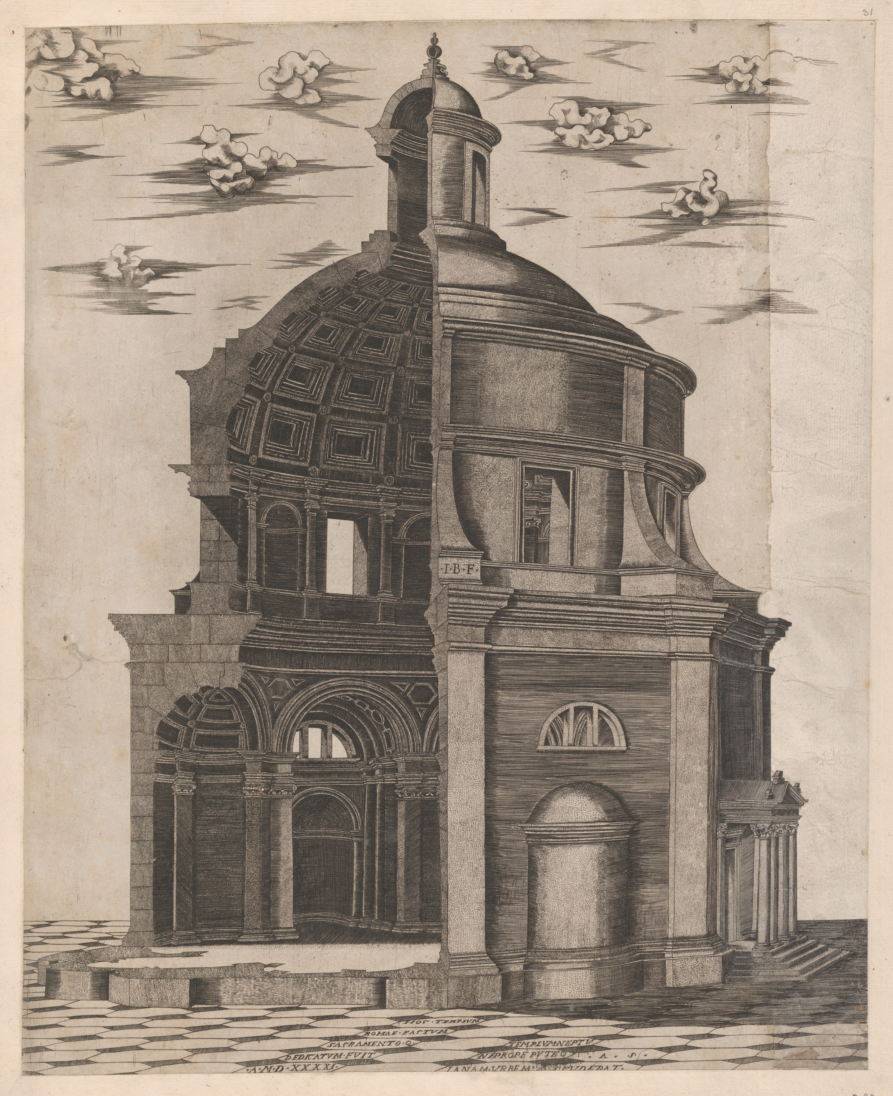 Cutaway View of Domed Temple