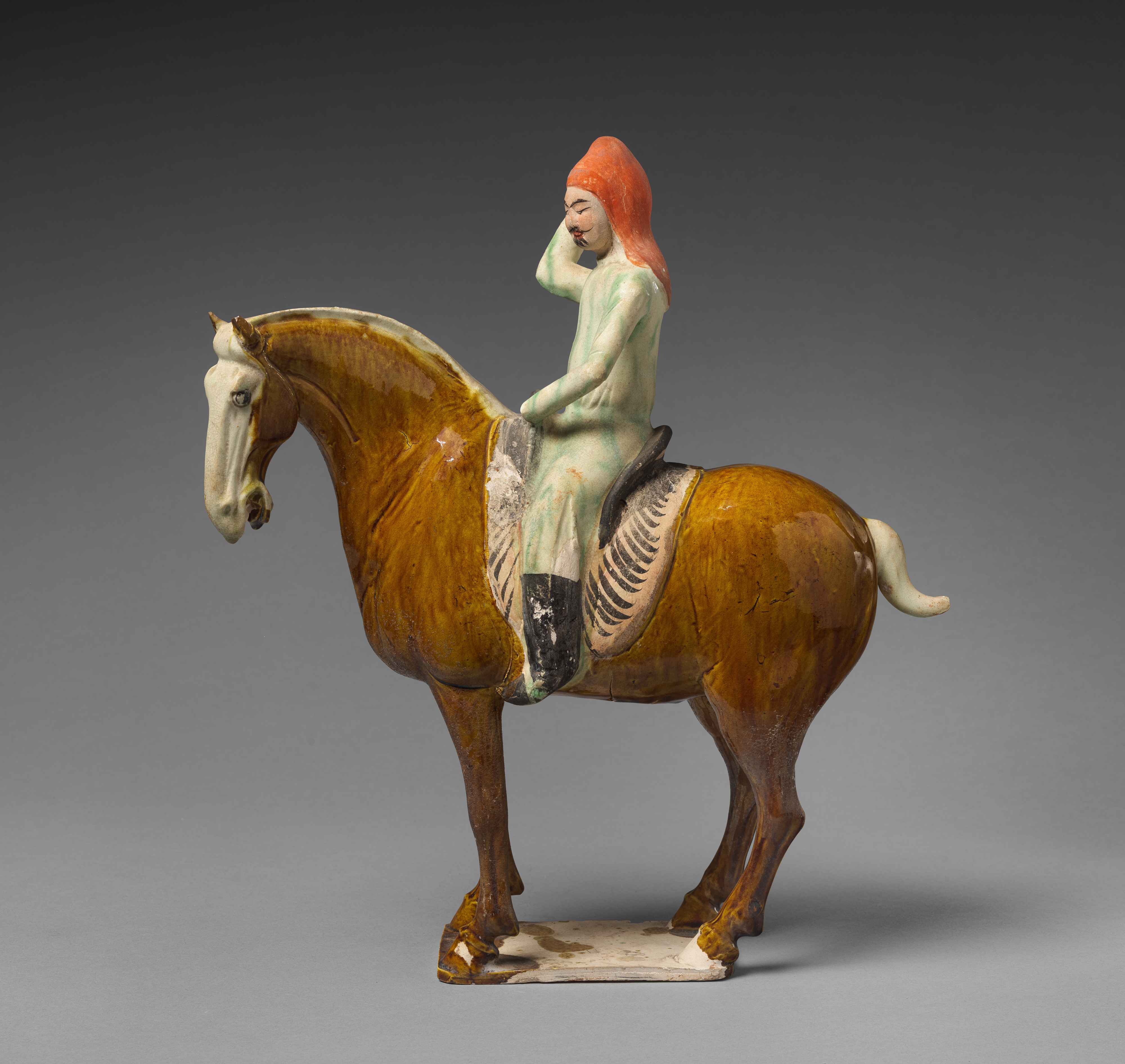 Tang Sancai Horse Riding Figurine