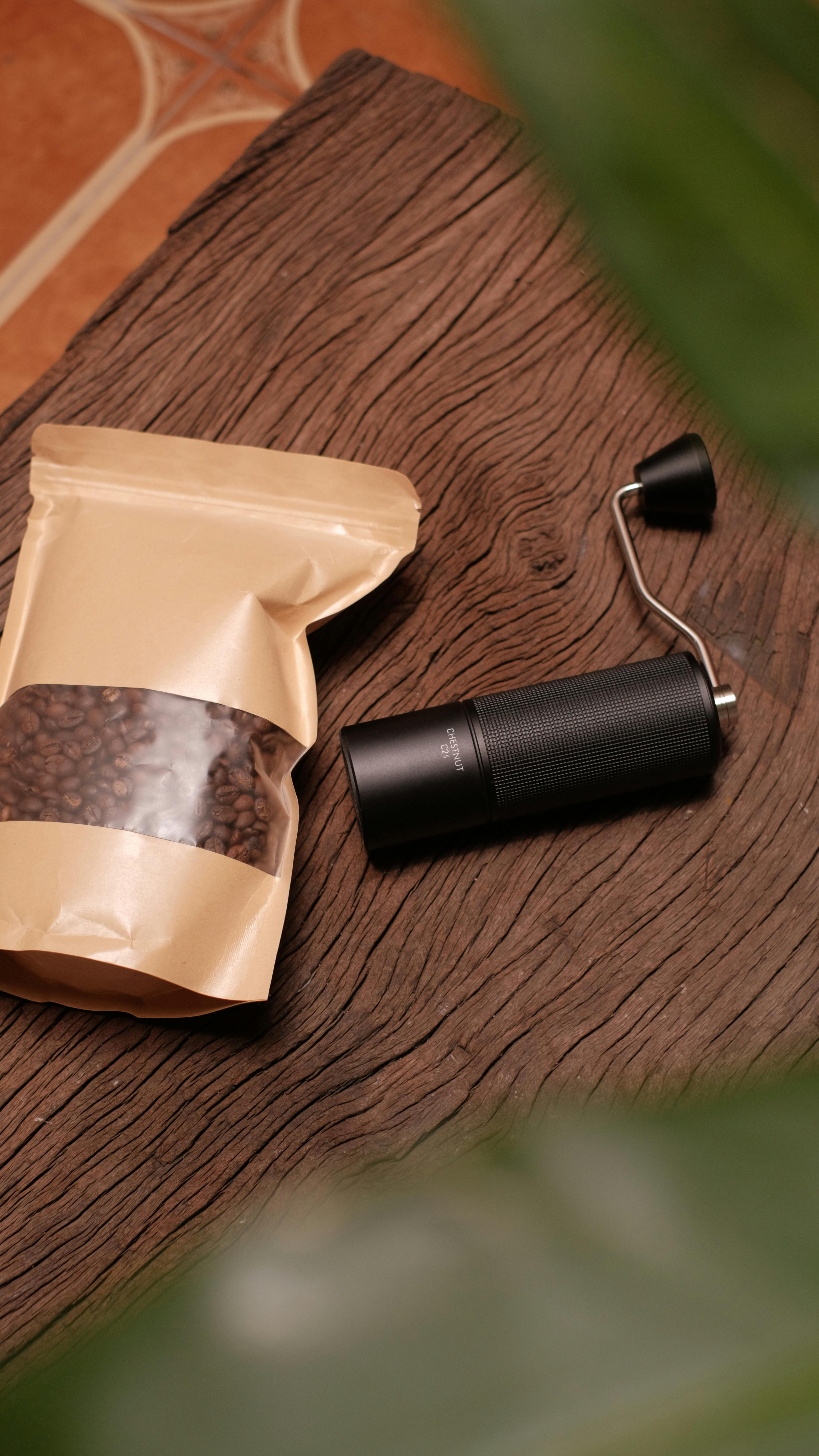 Manual Coffee Grinder and Coffee Beans