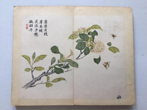 Crane Head Dan Flower and Insect Painting