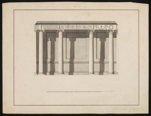 Classical Colonnade Architectural Drawing