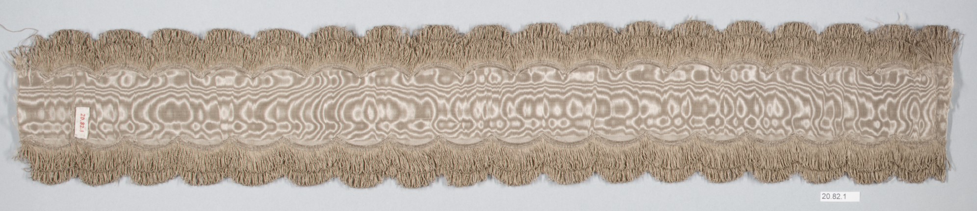 Vintage Moiré Fringed Textile Trim