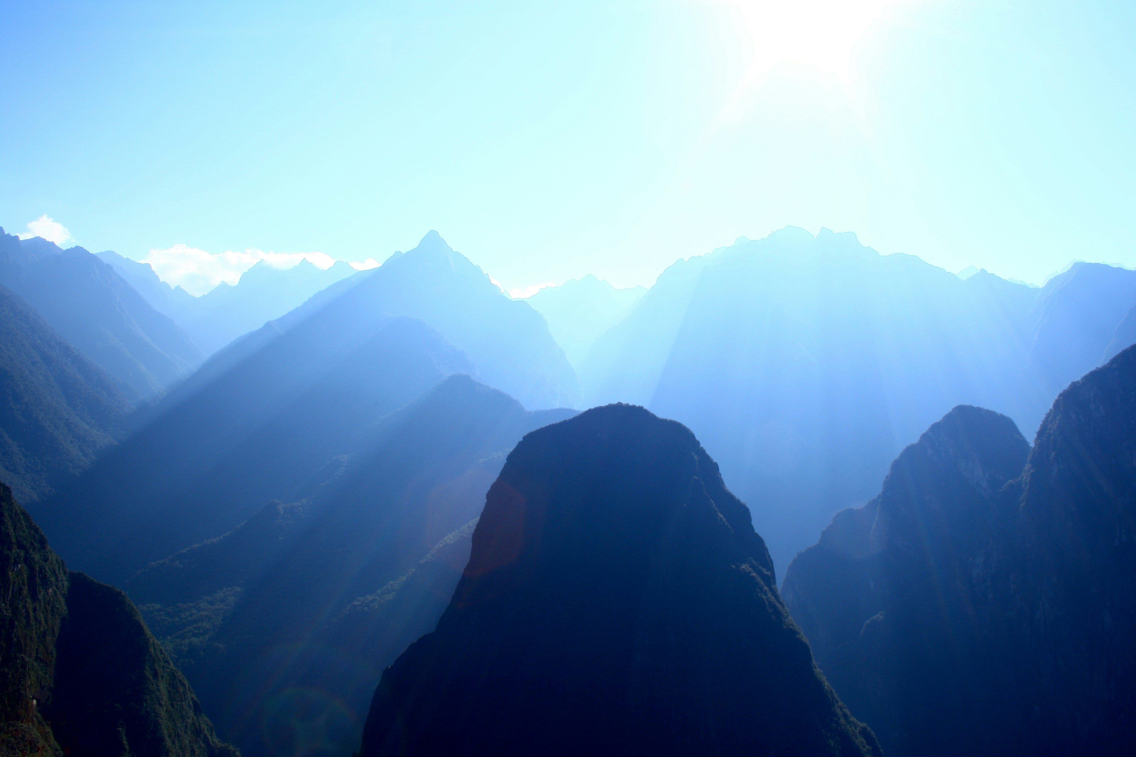Morning Sun Over Layered Mountains