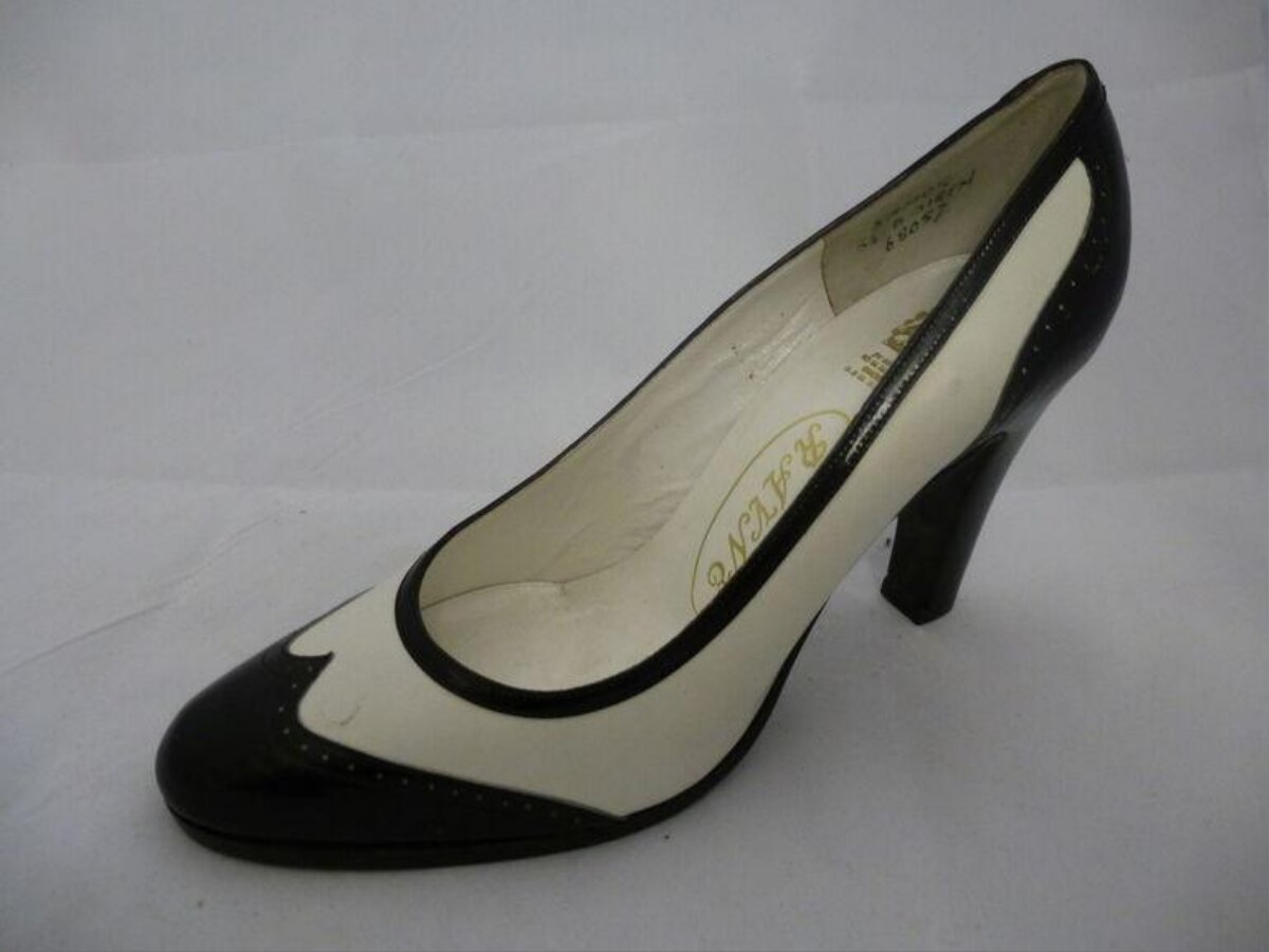 Black and White High Heel Pump