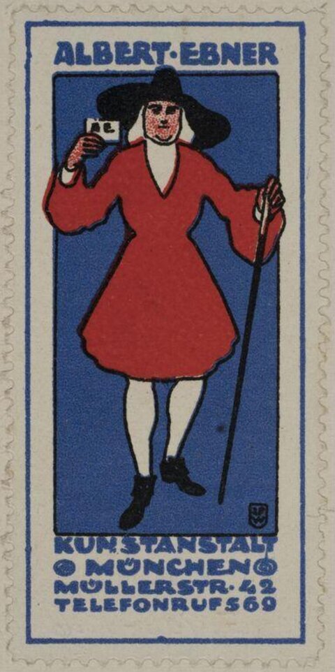 Vintage Albert Ebner Art Advertisement Stamp
