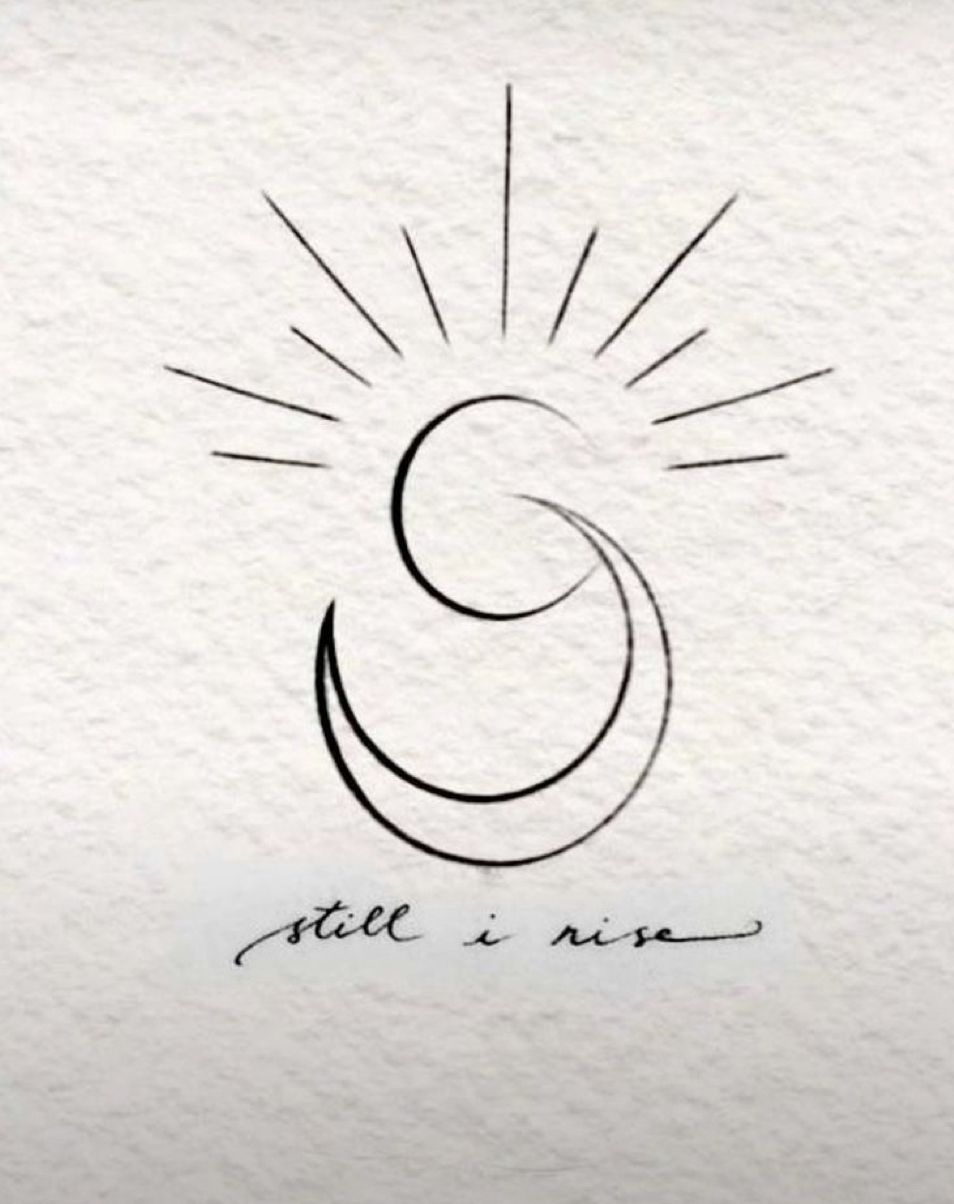 Minimalist Still I Rise Line Drawing