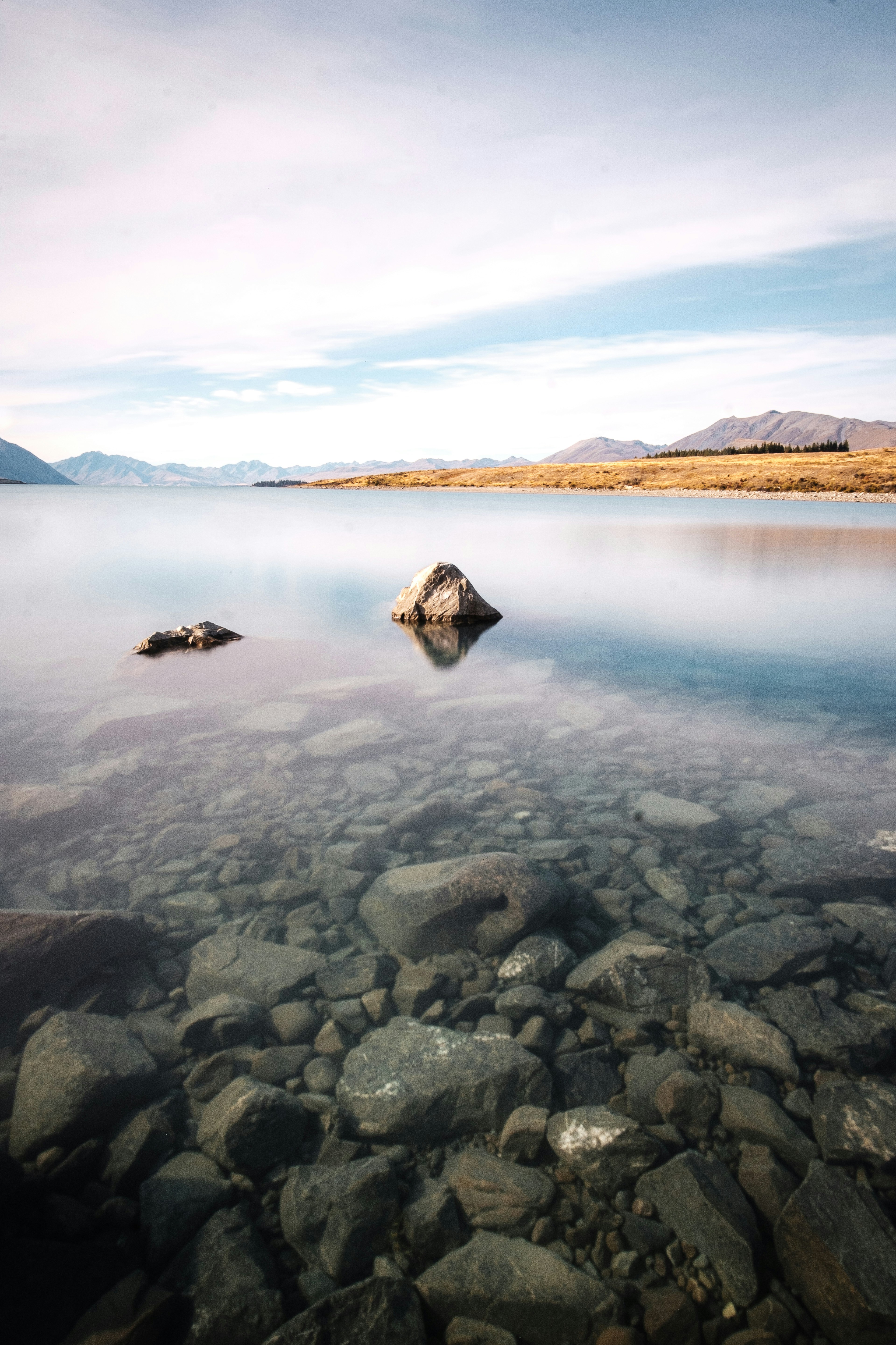 Calm Clear Lake Mountain Landscape