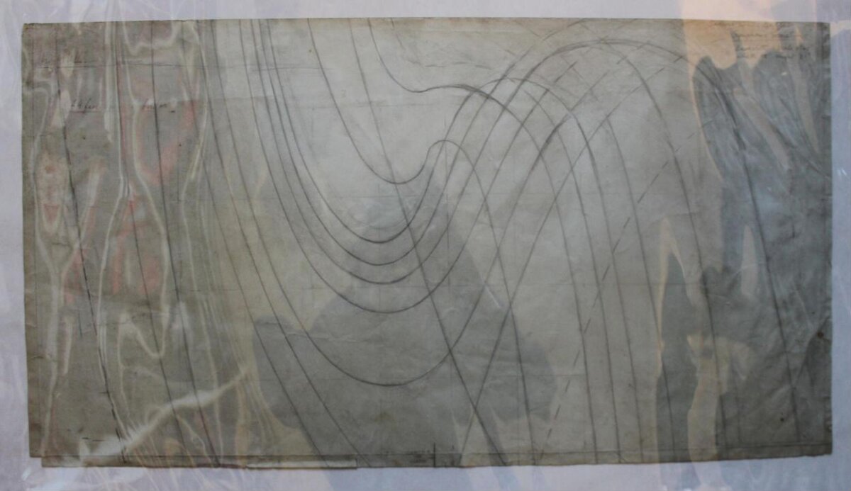 Pencil Sketch of Curved Contour Lines