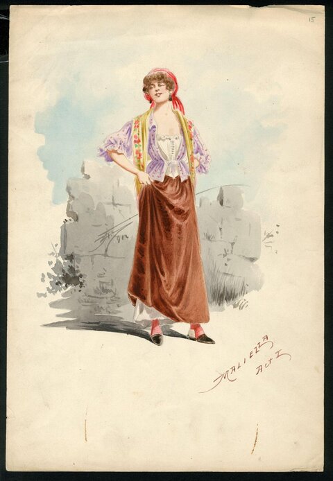 Maliezza Act I Costume Sketch