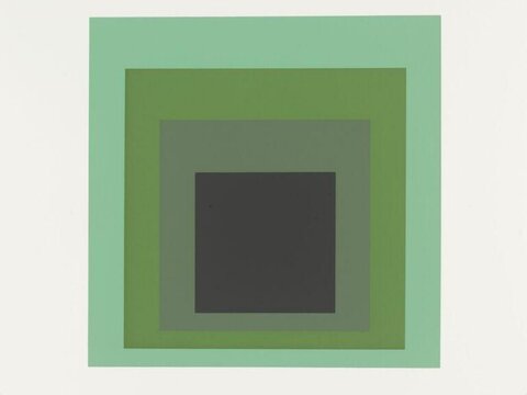 Concentric Green Squares Abstract Art
