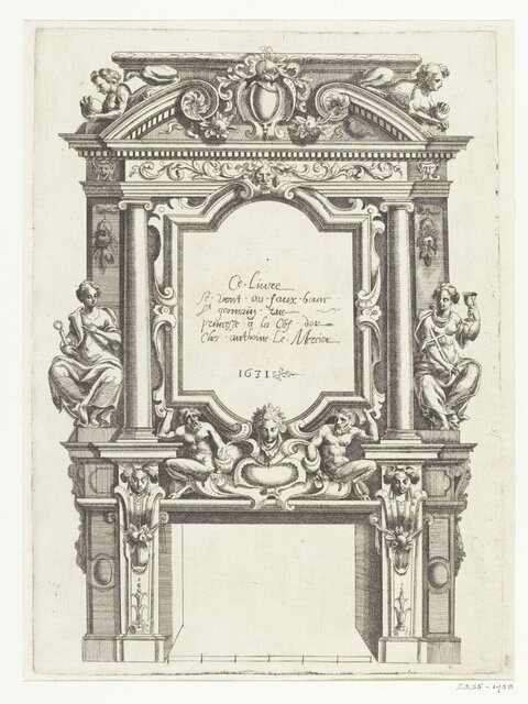 1631 Engraved Fireplace Mantel Design