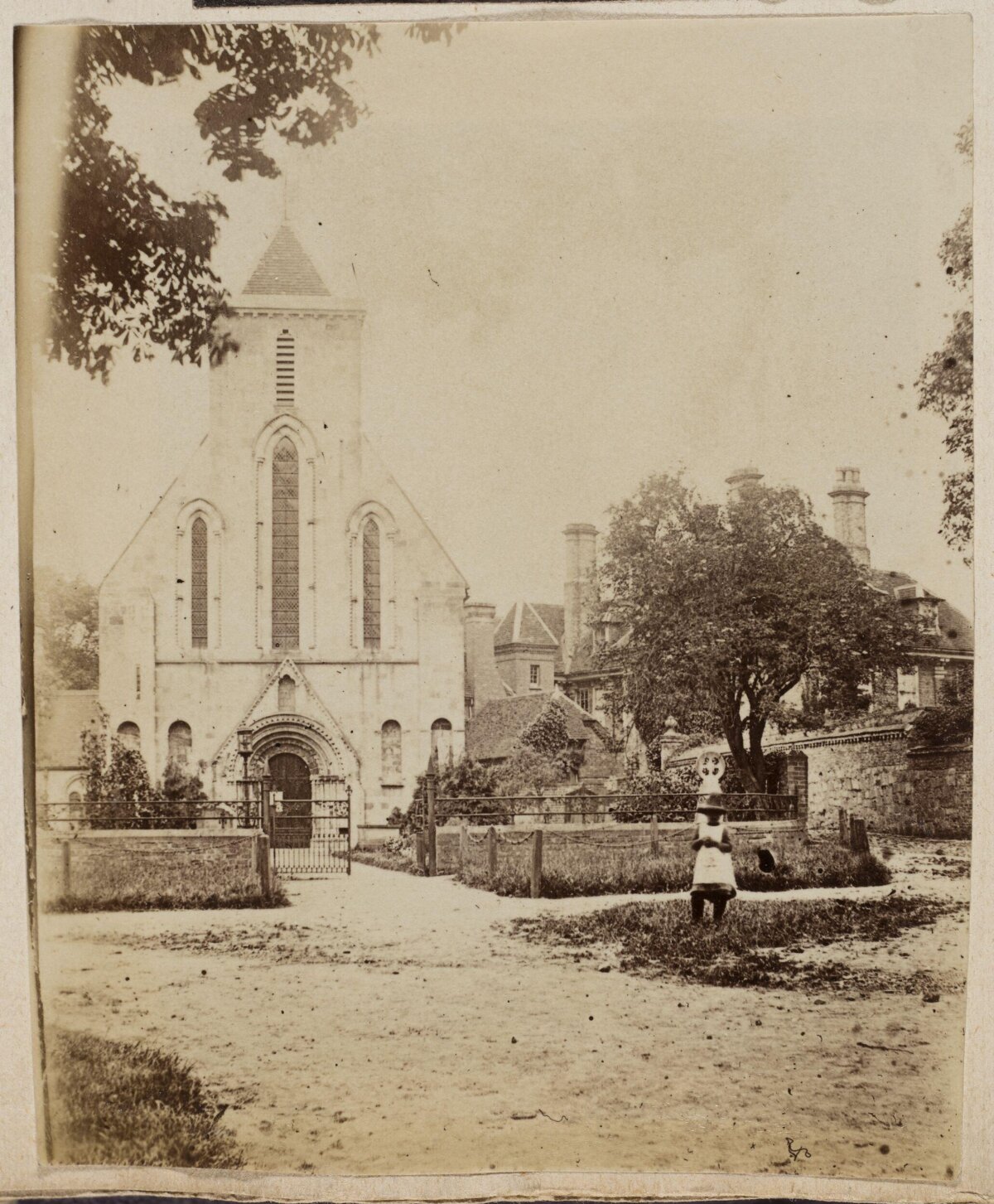 Vintage Village Church with Child