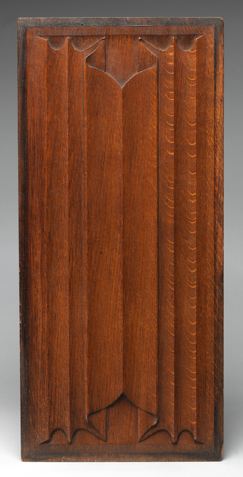 Gothic Style Carved Oak Wood Panel