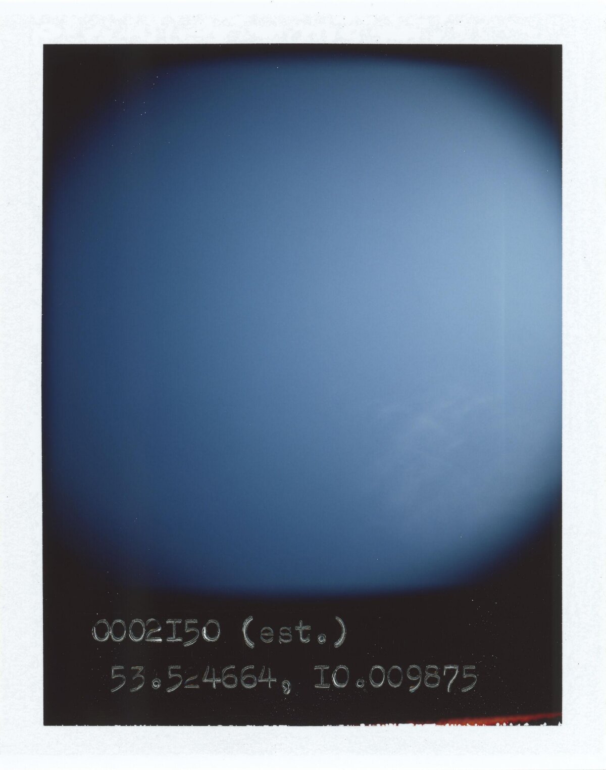 Polaroid Blue Sky with Coordinates — Gradient Backgrounds