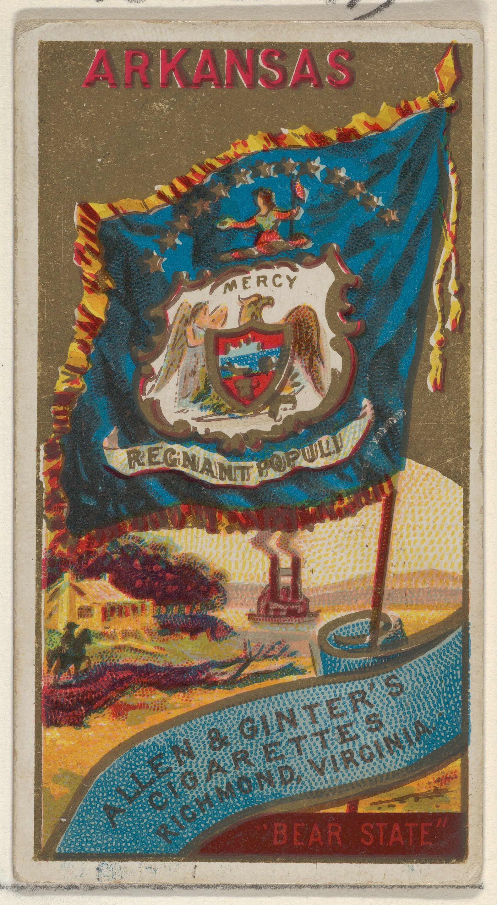 Vintage Arkansas Cigarette Trade Card