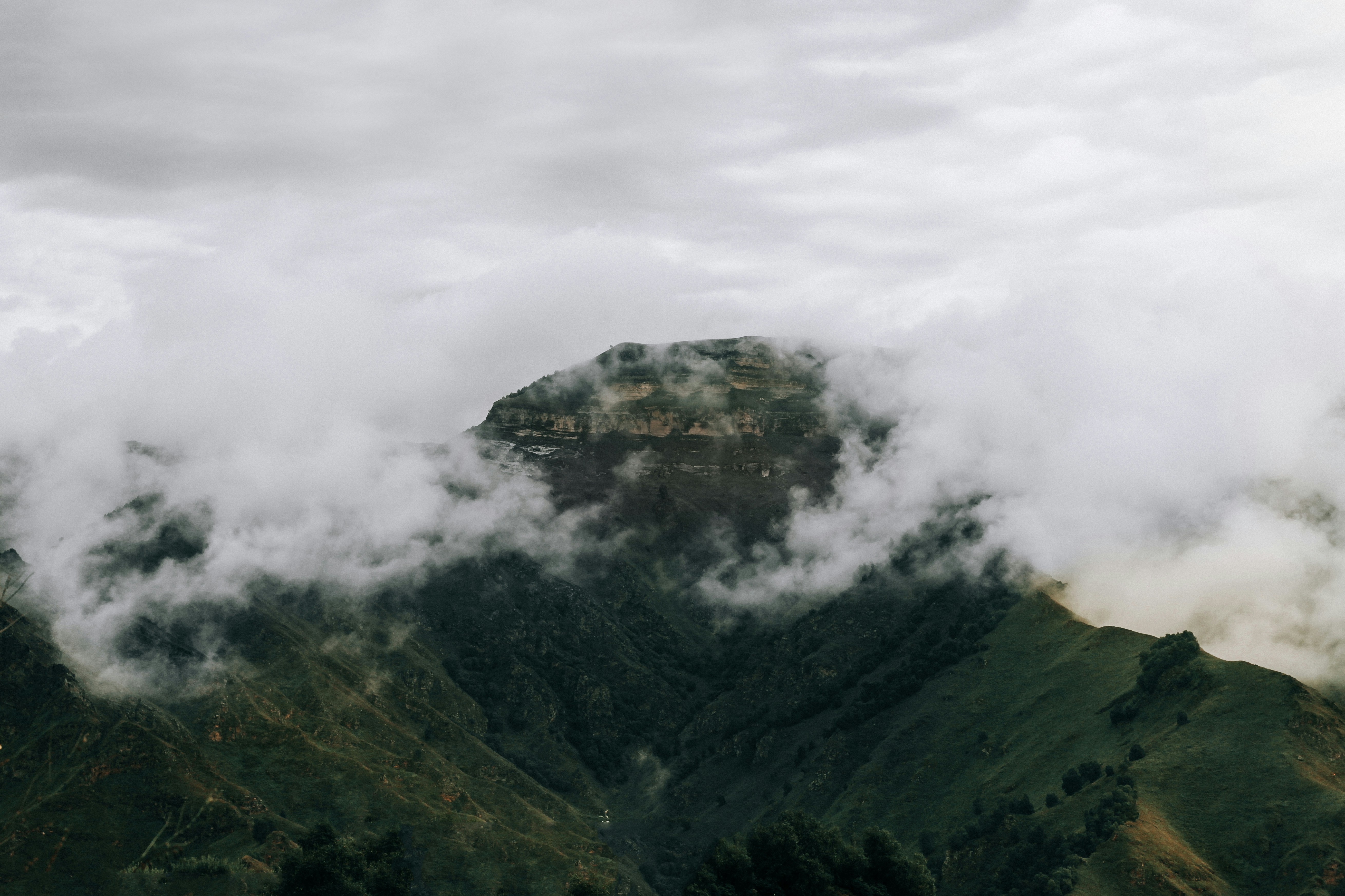 Cloud-Covered Mountain Landscape