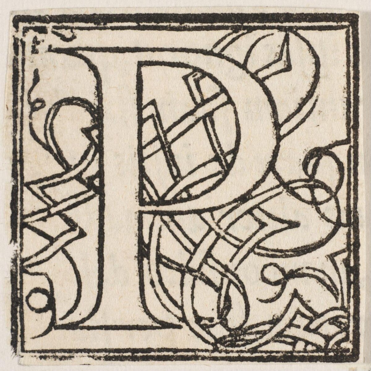 Woodcut Decorative Initial Letter B