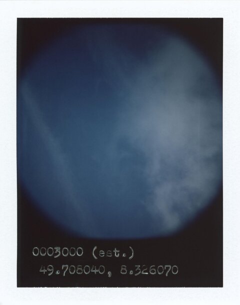 Circular View of Cloudy Blue Sky