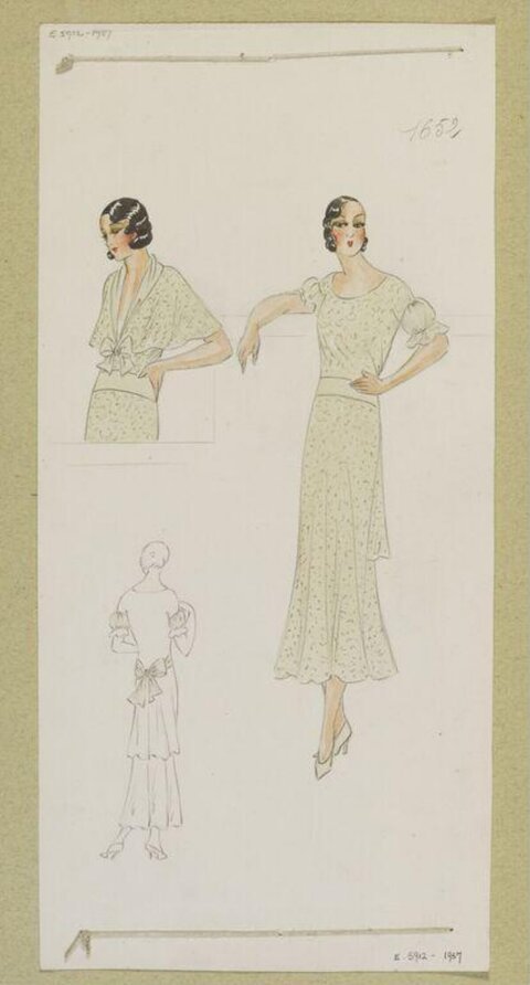 Vintage Women's Dress Design Sketches