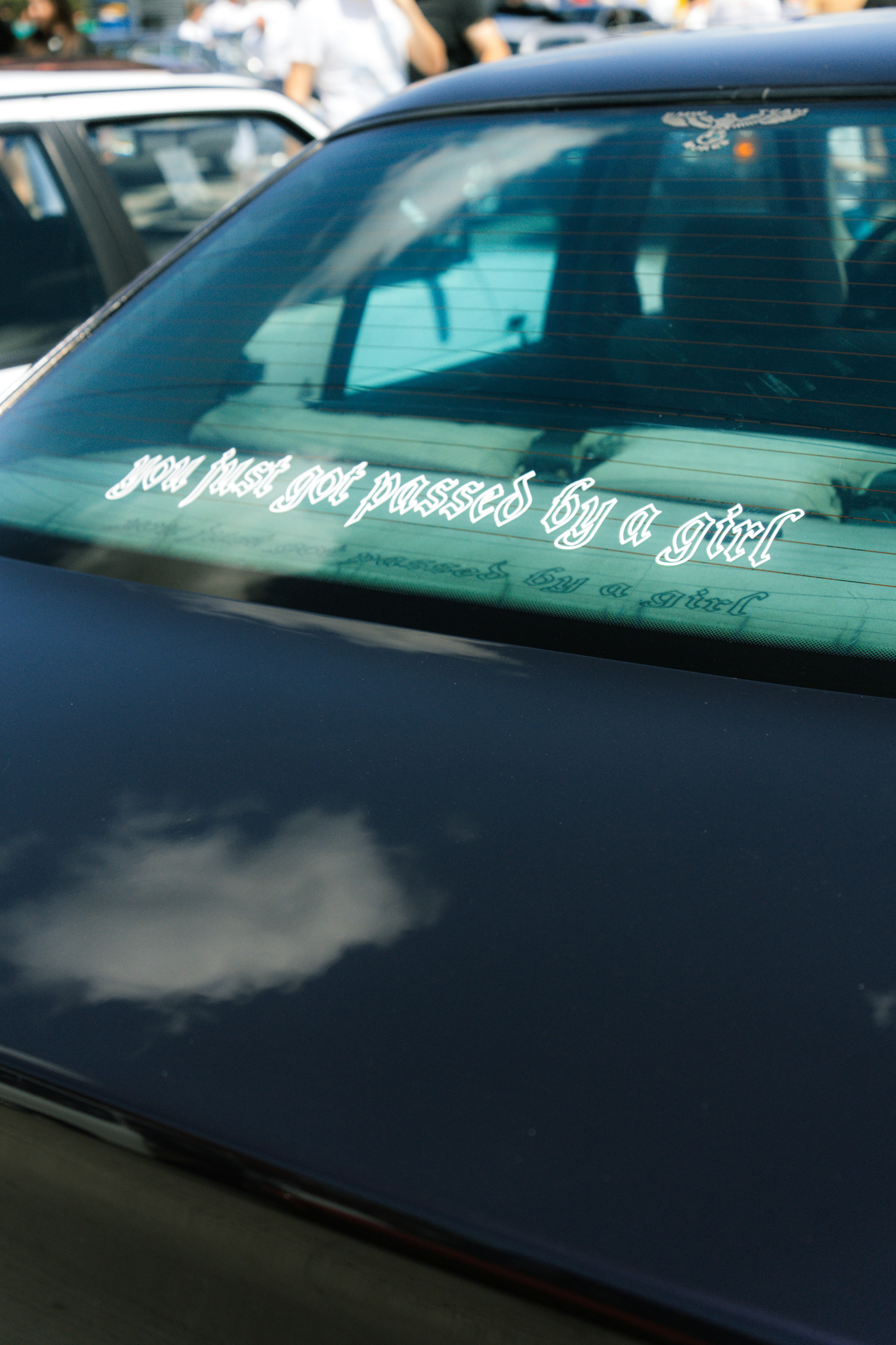 Funny Sticker on Car Rear Window