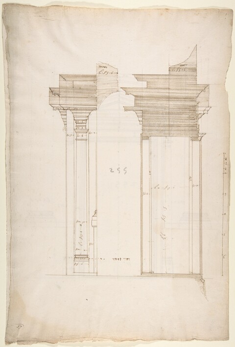 Hand-drawn Architectural Column Section Sketch