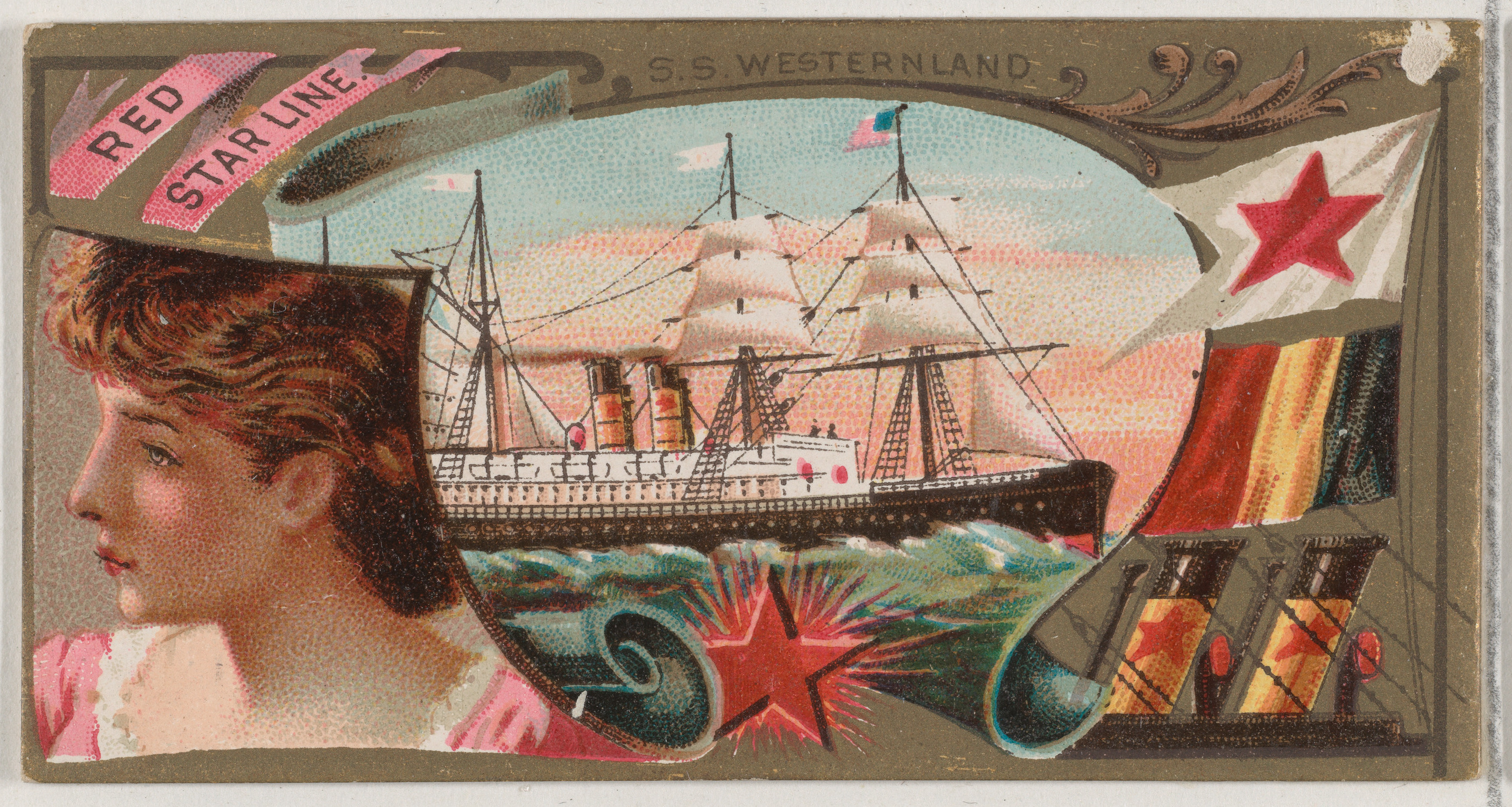Red Star Line S.S. Westernland Trade Card